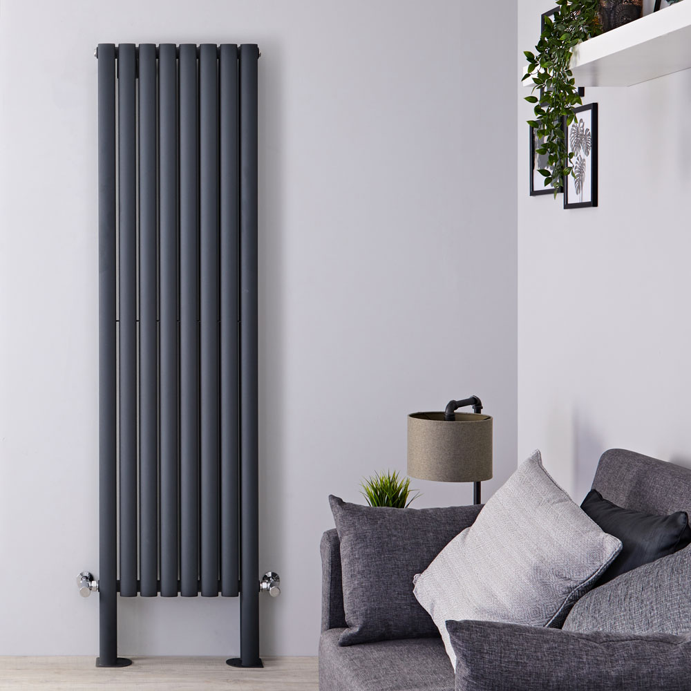 Radiateur Design Vertical avec Pieds de Support Anthracite Vitality Plus 180cm x 47,2cm x 7,8cm 1638 Watts