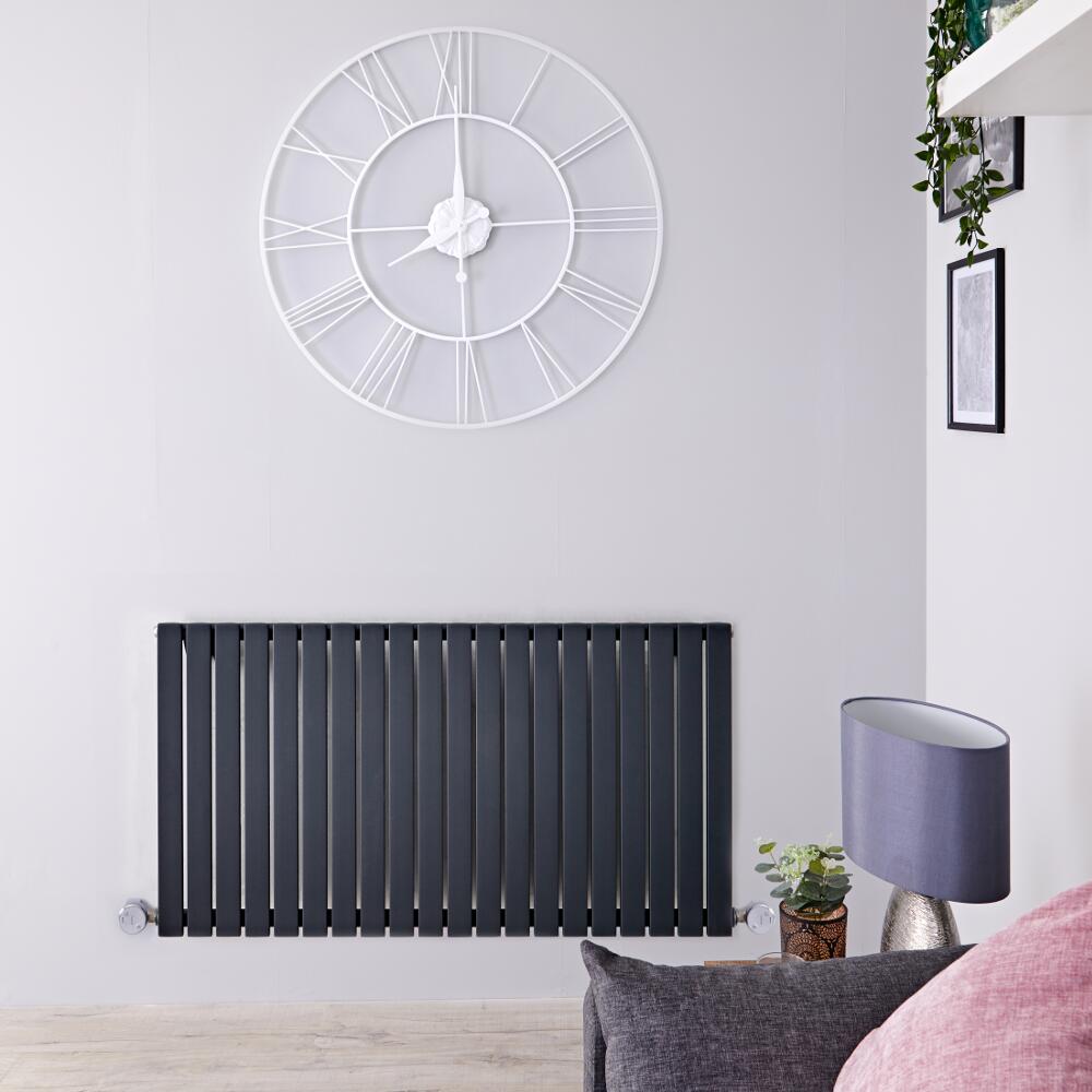 Radiateur Design Électrique Horizontal Anthracite Sloane 63,5cm x 118cm x 5,3cm