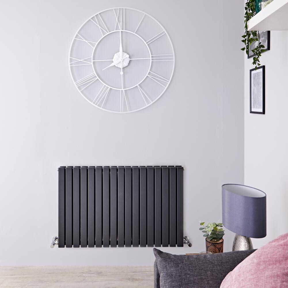 Radiateur Design Horizontal Anthracite Sloane 63,5cm x 100cm x 7,1cm 1587 Watts