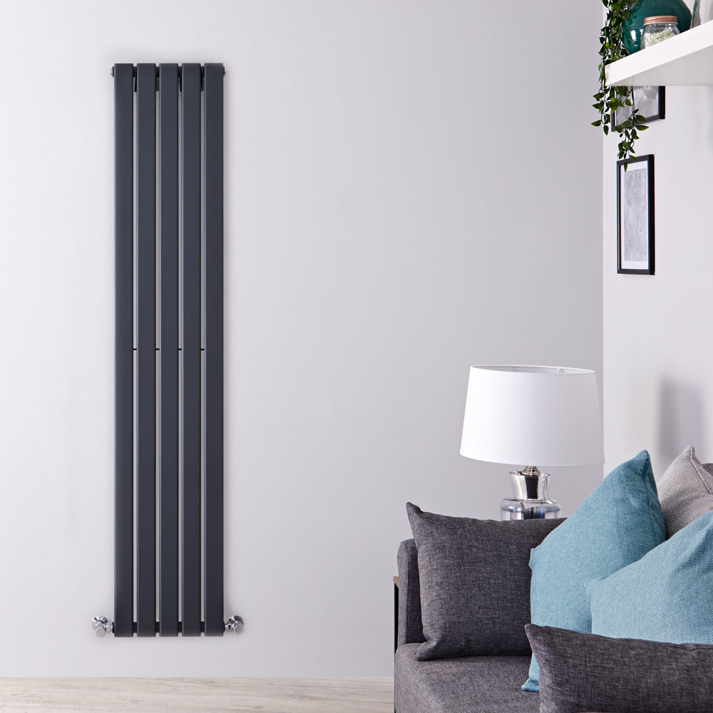 Radiateur Design Vertical Anthracite Delta 160cm x 35cm x 4,7cm 733 Watts