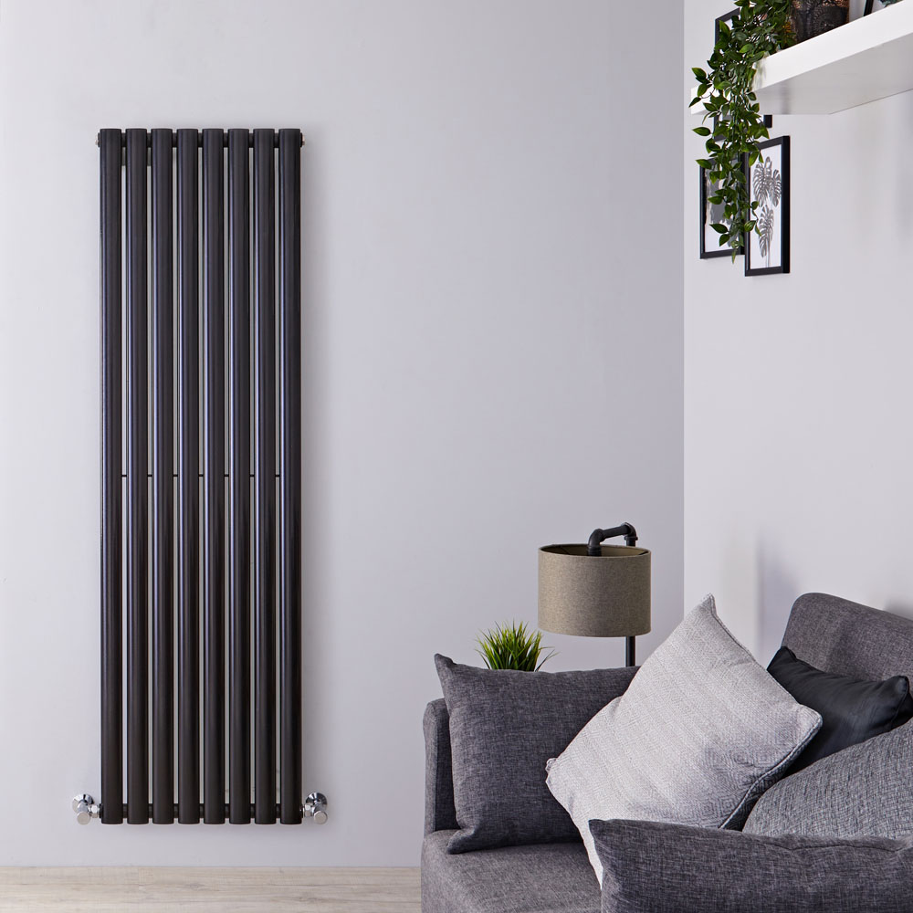 Radiateur Design Vertical Noir Vitality 160cm x 47,2cm x 5,6cm 1122 Watts