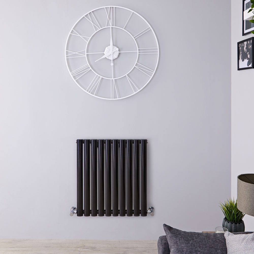 Radiateur Design Horizontal Noir Vitality 63,5cm x 59,5cm x 5,5cm 597 Watts