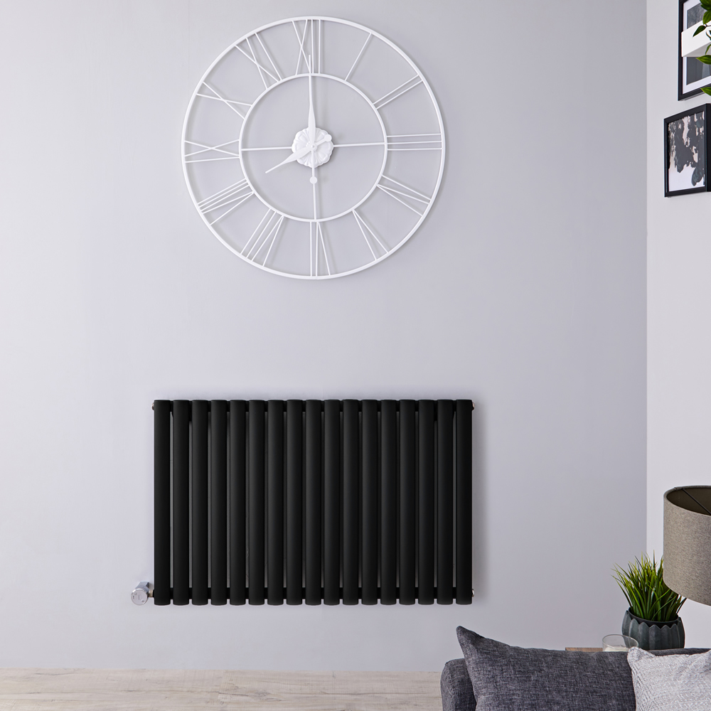 Radiateur design électrique horizontal - Noir - 63,5 cm x 100 cm x 5,5 cm - Vitality