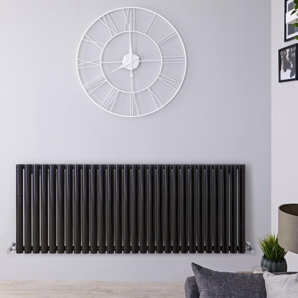 Radiateur Design Horizontal Noir Vitality 63,5cm x 164,7cm x 5,6cm 1671 Watts