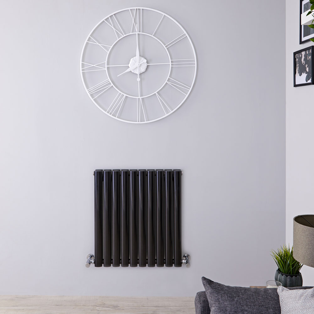 Radiateur Design Horizontal Noir Vitality 63,5cm x 59,5cm x 7,8cm 932 Watts
