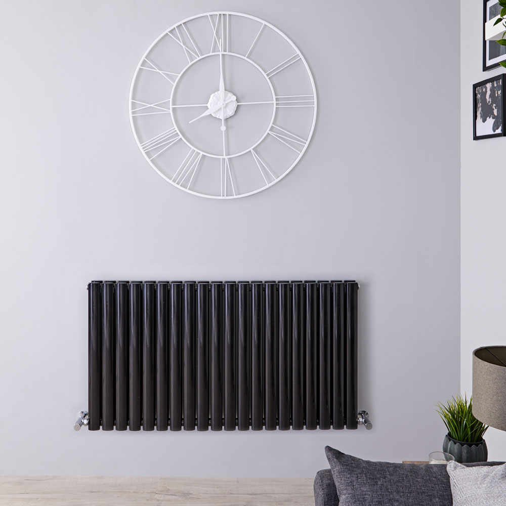Radiateur Design Horizontal Noir Vitality 63,5cm x 118cm x 7,8cm 1863 Watts