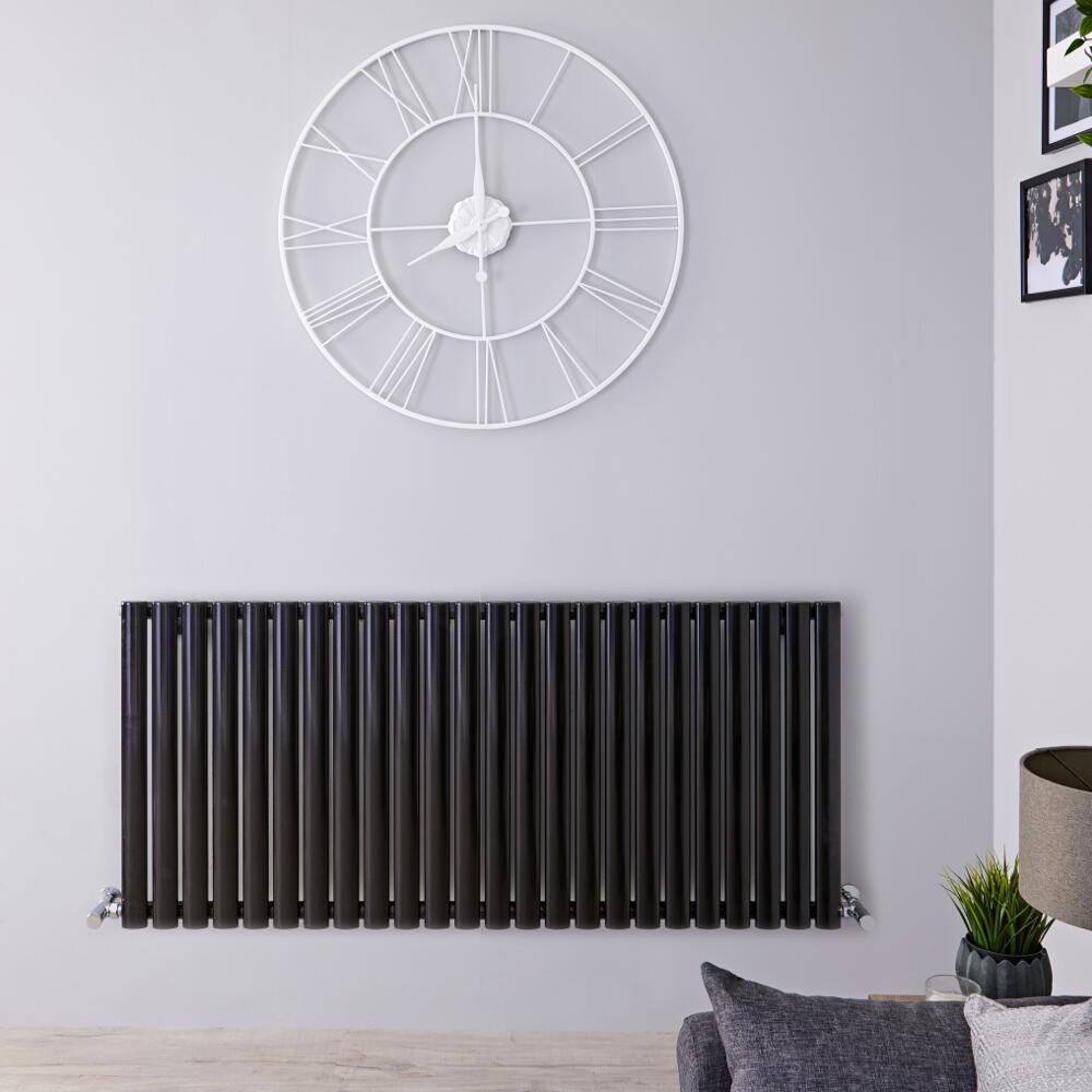 Radiateur Design Horizontal Noir Vitality 63,5cm x 141,1cm x 7,8cm 2236 Watts