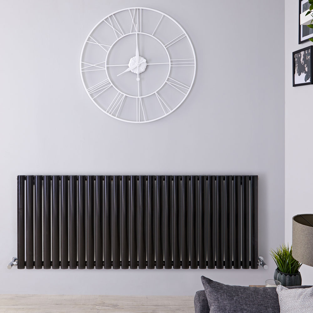 Radiateur Design Horizontal Noir Vitality 63,5cm x 164,7cm x 7,8cm 2609 Watts