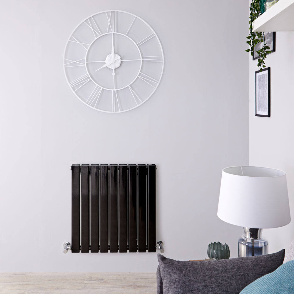 Radiateur Design Horizontal Noir Delta 63,5cm x 63cm x 5,8cm 860 Watts
