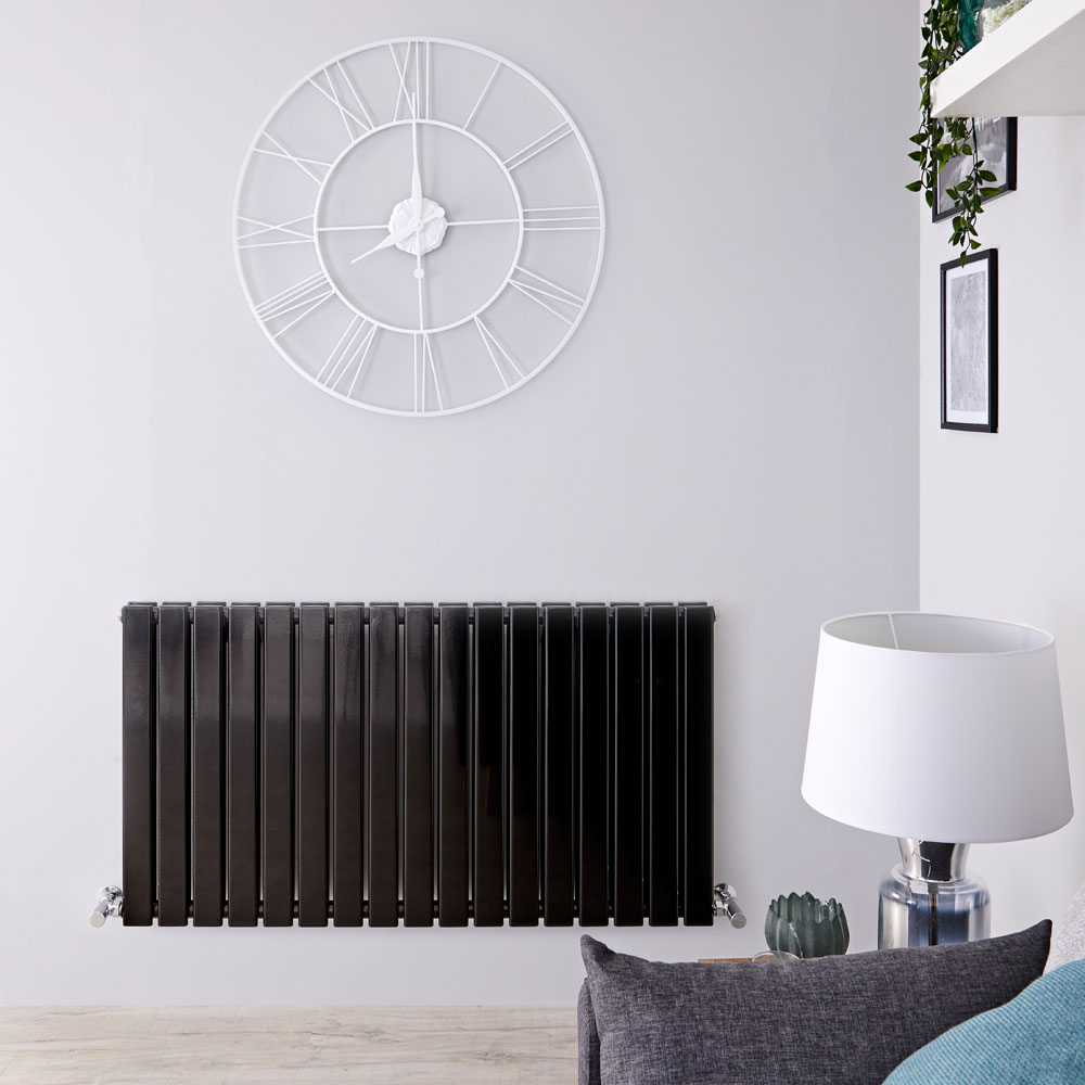 Radiateur Design Horizontal Noir Delta 63,5cm x 119cm x 5,8cm 1624 Watts
