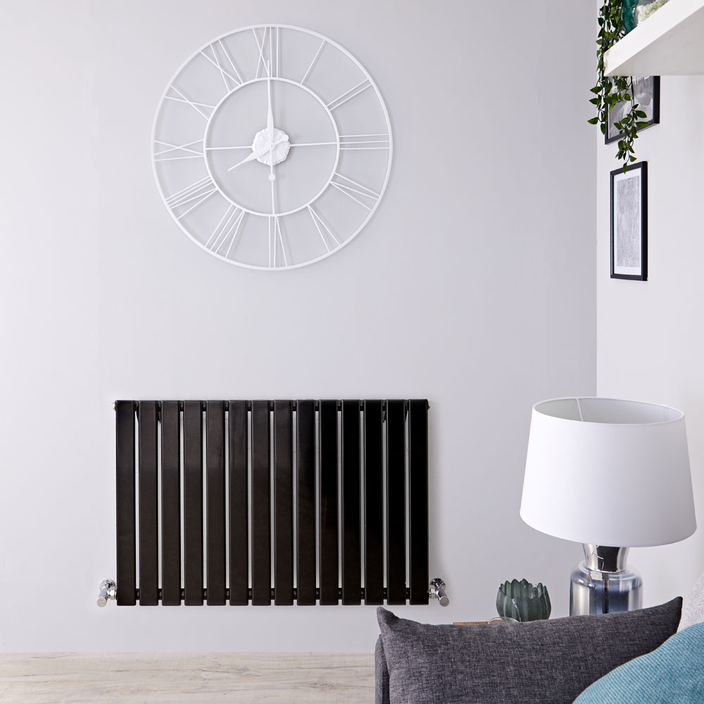Radiateur Design Horizontal Noir Delta 63,5cm x 98cm x 4,6cm 876 Watts