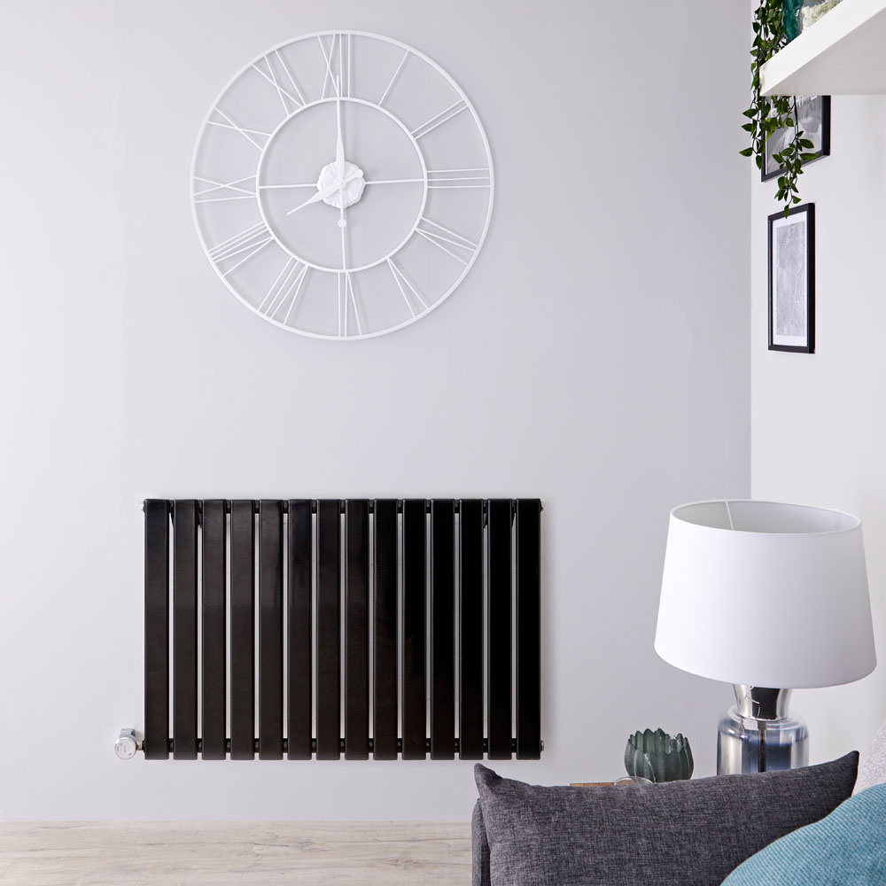 Radiateur Design Électrique Horizontal Noir Delta 63,5cm x 98cm x 4,6cm
