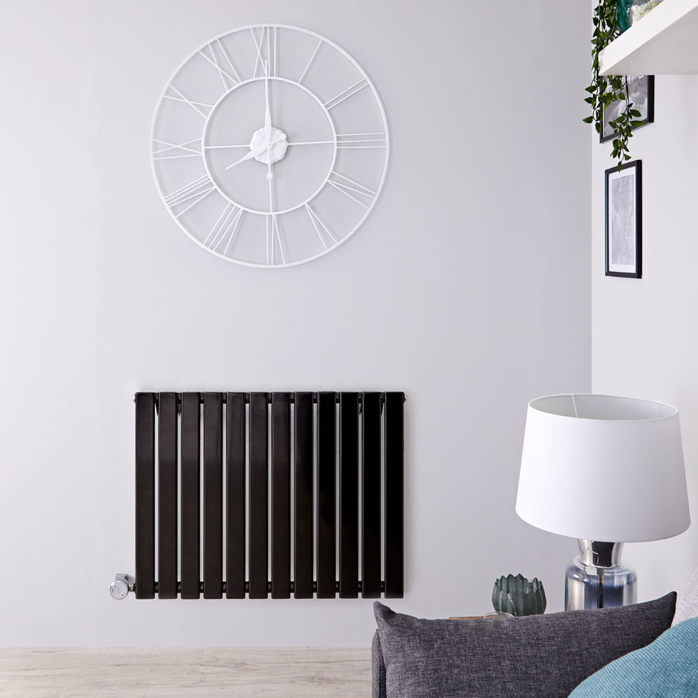 Radiateur Design Électrique Horizontal Noir Delta 63,5cm x 84cm x 4,6cm