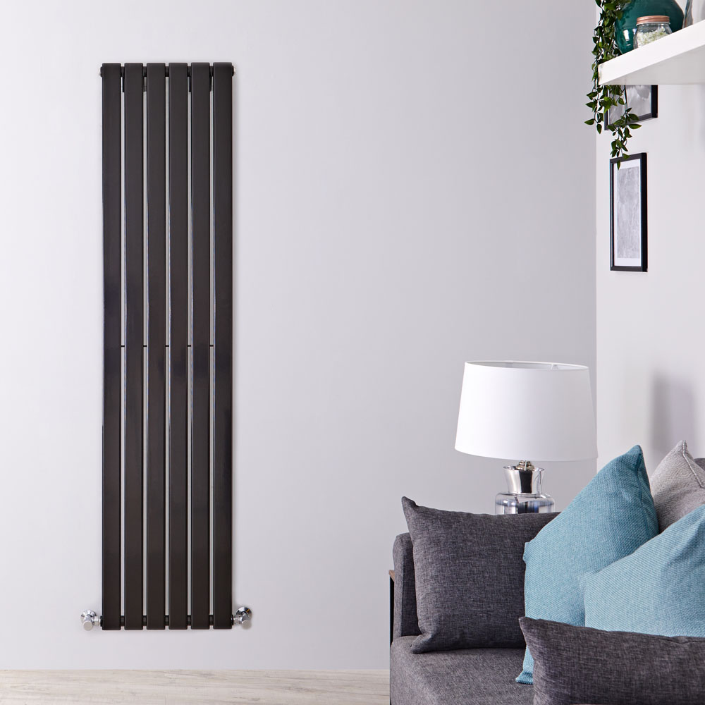 Radiateur Design Vertical Noir Delta 160cm x 42cm x 4,7cm 879 Watts