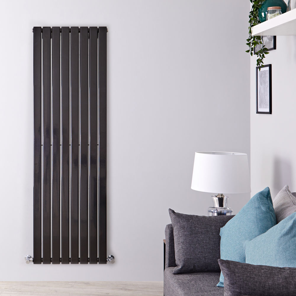 Radiateur Design Vertical Noir Delta 160cm x 56cm x 4,7cm 1172 Watts