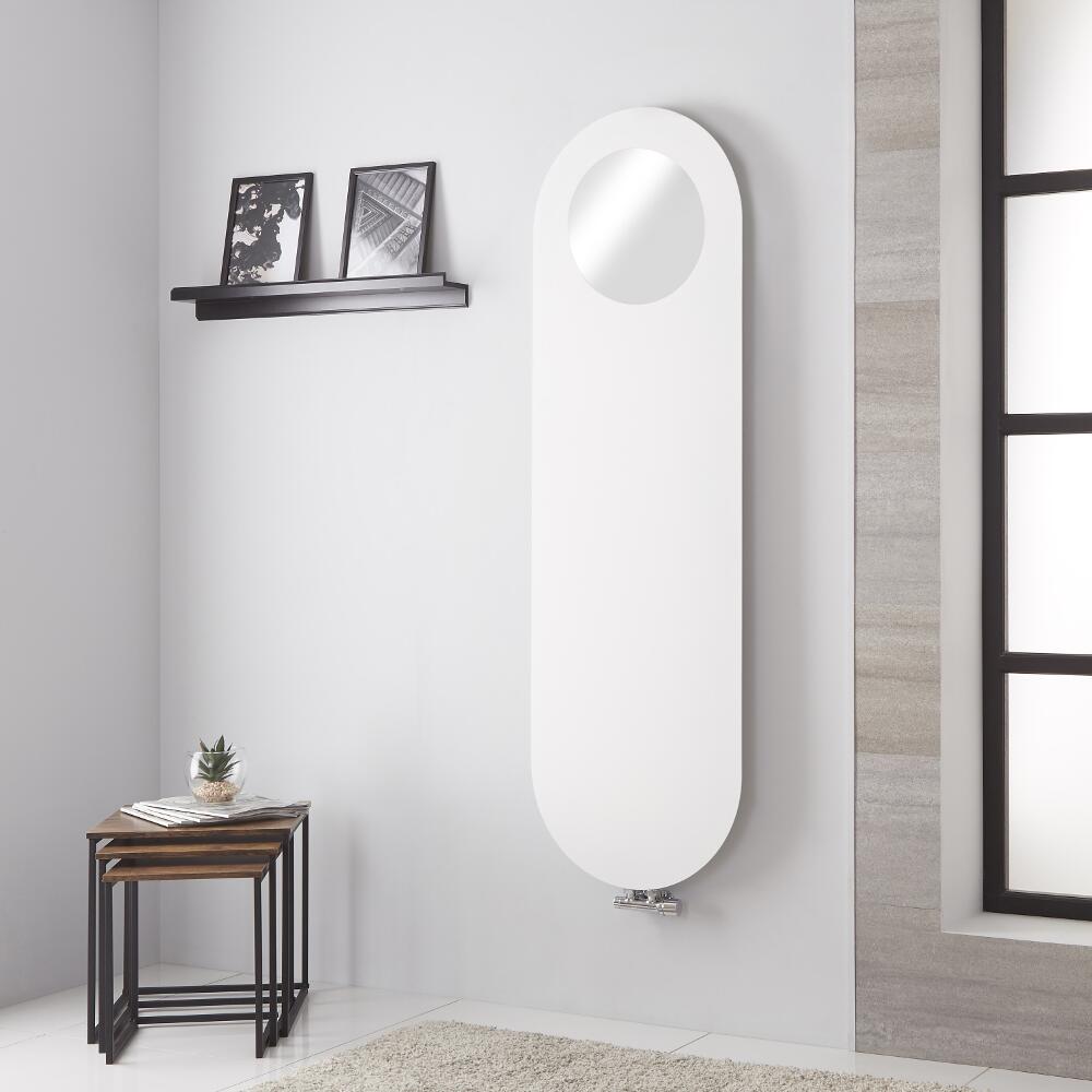 Atrani - Radiateur Vertical Avec Miroir - Blanc Minéral - 159.5cm x 49cm - 729 watts
