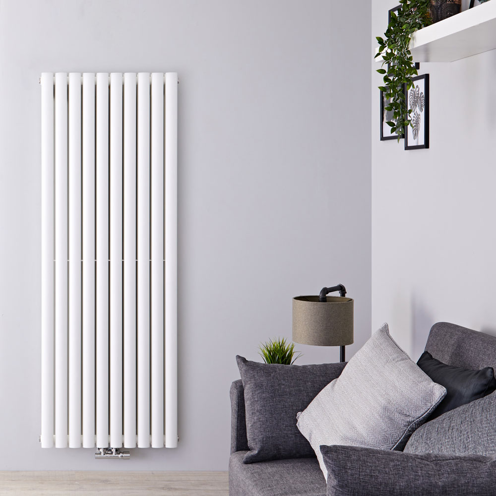 Radiateur Design Vertical Raccordement Central Blanc Vitality Caldae 160cm x 59cm x 7,8cm 2148 Watts