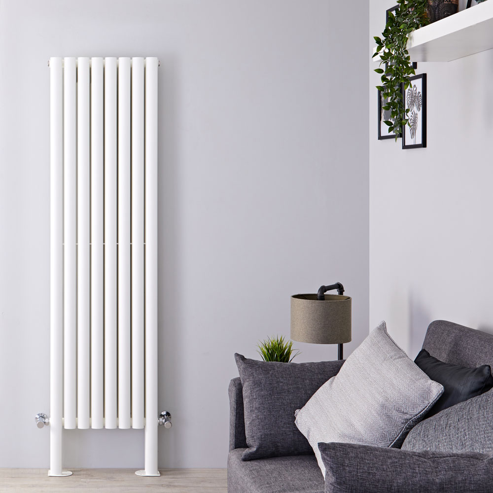 Radiateur Design Vertical avec Pieds de Support Blanc Vitality Plus 180cm x 47,2cm x 7,8cm 1638 Watts