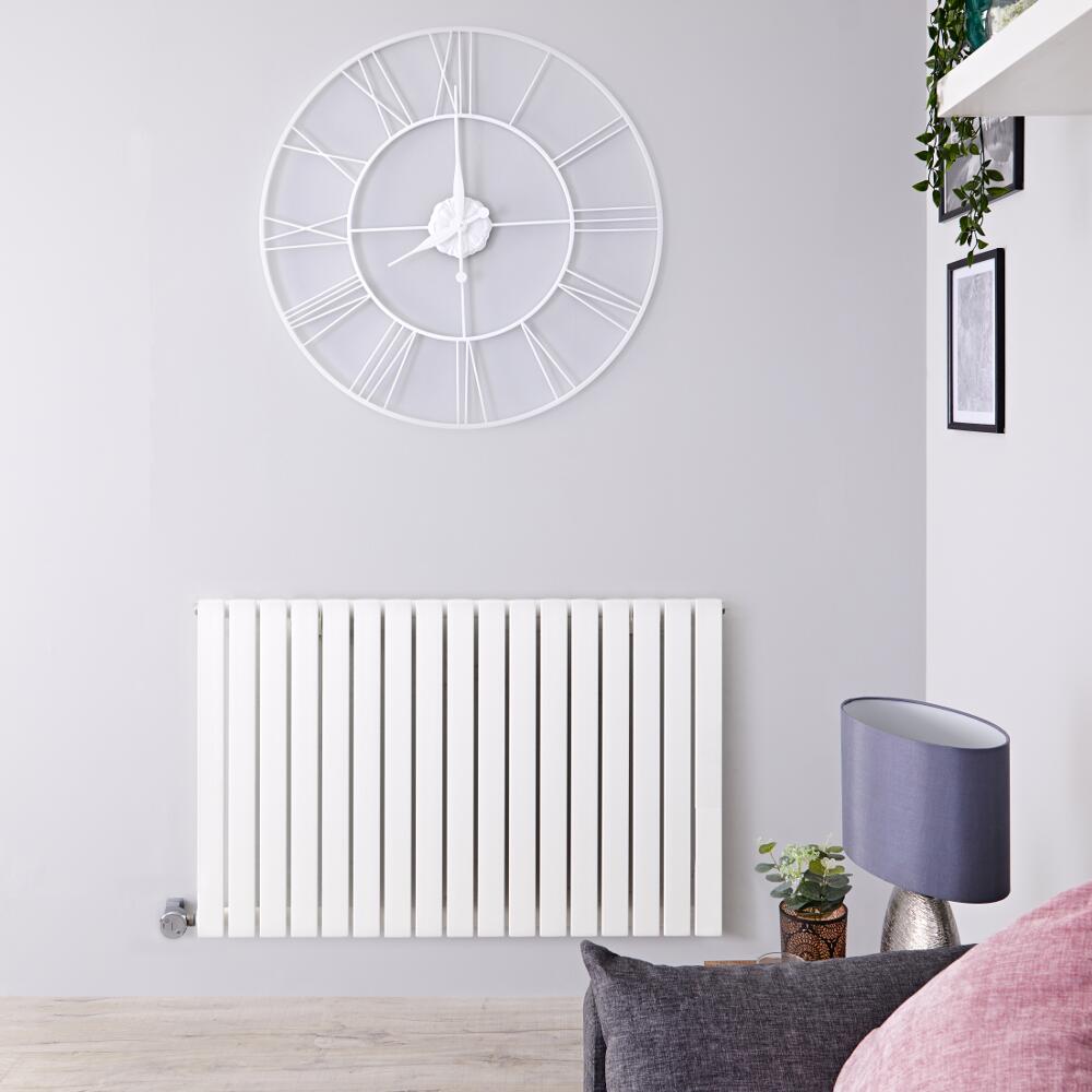 Radiateur design électrique horizontal - Blanc - 63,5 cm x 100 cm x 5,4 cm - Sloane