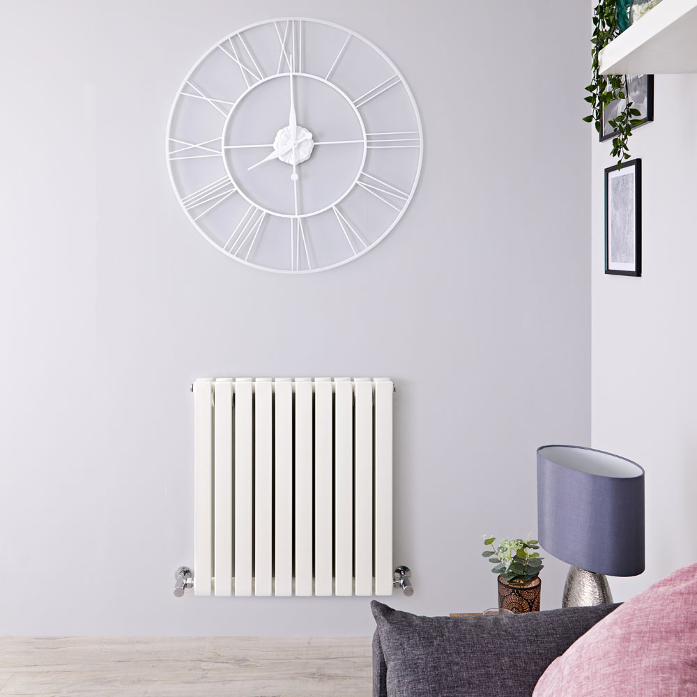 Radiateur Design Horizontal Blanc Sloane 63,5cm x 60cm x 7,1cm 934 Watts