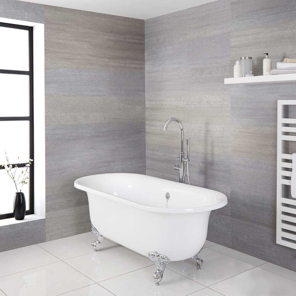 Baignoire îlot sur pieds ovale 79 x 175cm