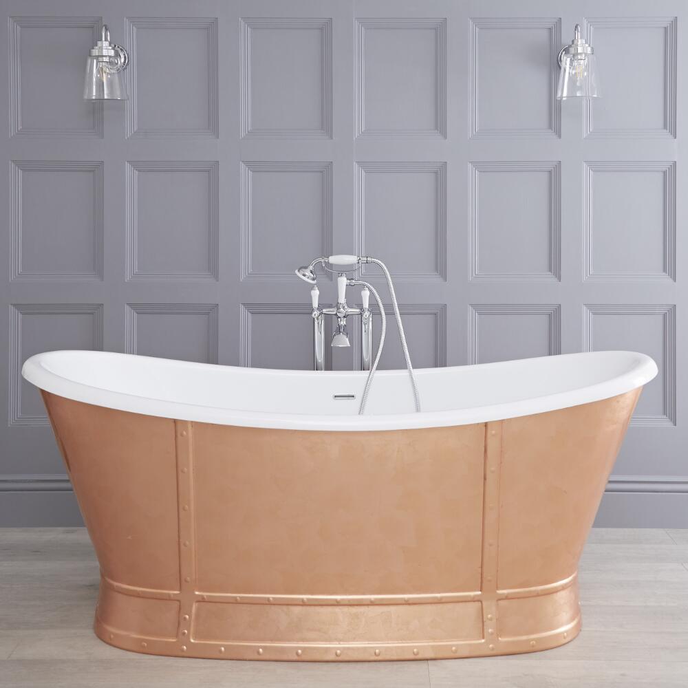 Baignoire îlot Bronze 168 x 78cm Egermont
