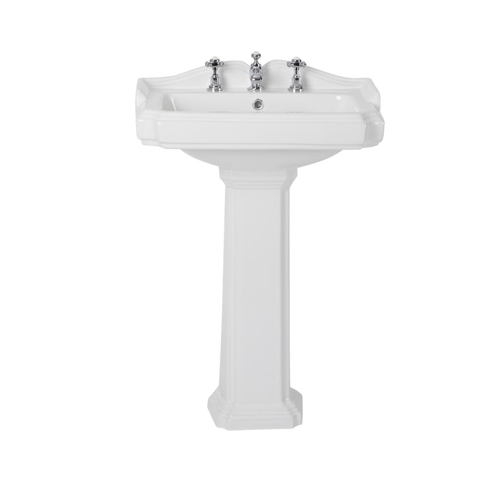 Lavabo sur colonne 3 Trous 89 x 60 x 47cm Oxford