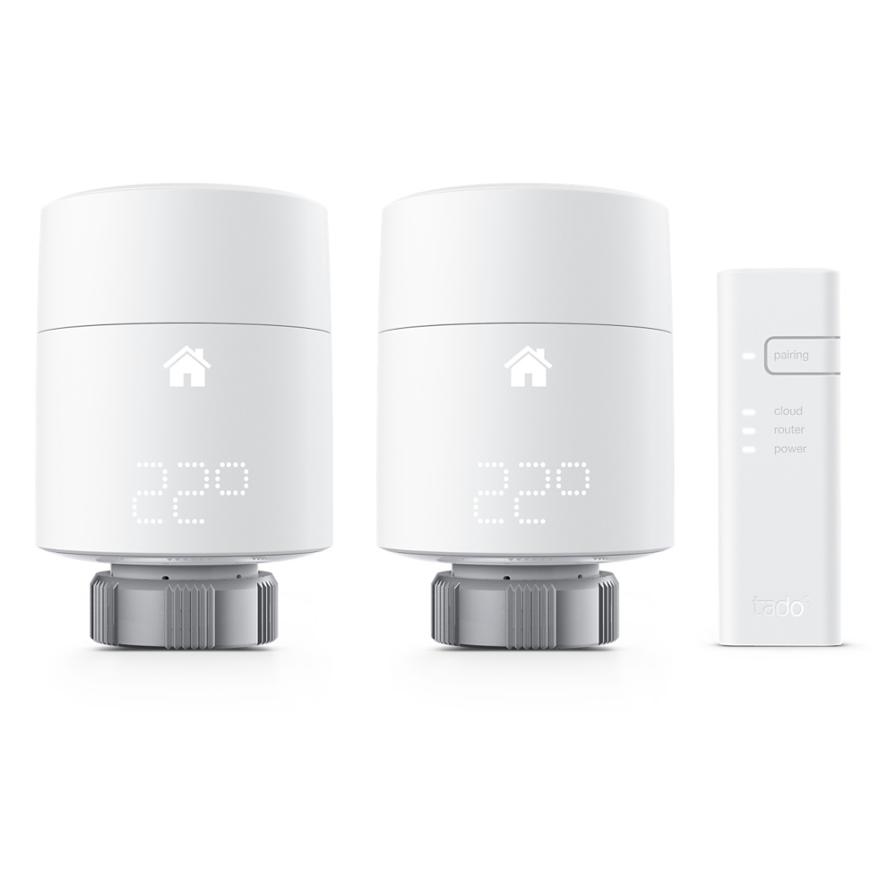 Tête Thermostatique Intelligente Vertical - Lot de 2 - Kit de Démarrage Tado°