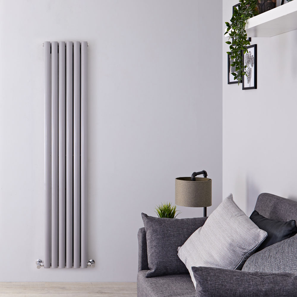 Radiateur Design Vertical Gris Argenté Vitality 180cm x 35,4cm x 7,8cm 1385 Watts