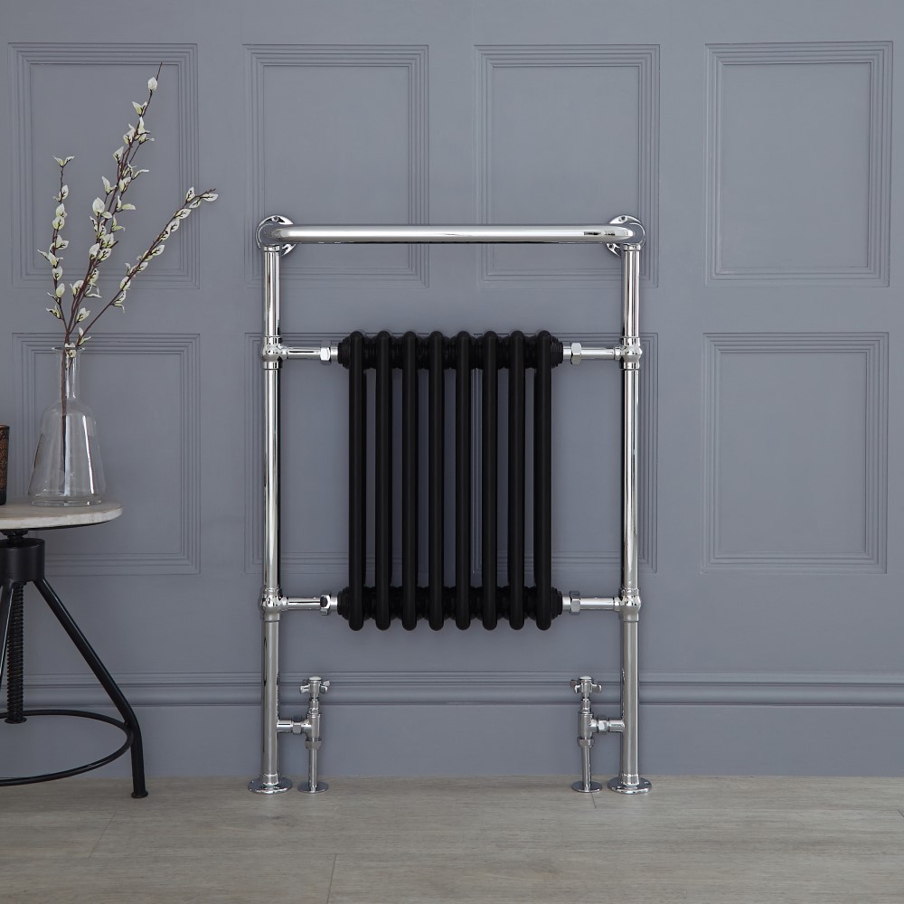 Sèche-Serviettes rétro - Noir - 96cm x 67,5cm x 23cm - Elizabeth