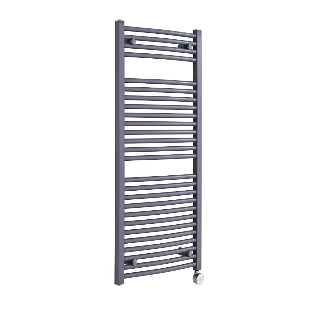 Hudson Reed Sèche-Serviettes Électrique Incurvé Anthracite Loa 120cm x 50cm x 3cm