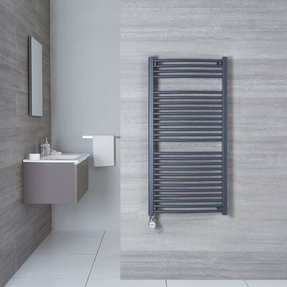 Sèche-Serviettes Électrique Anthracite Loa 120cm x 50cm x 3cm