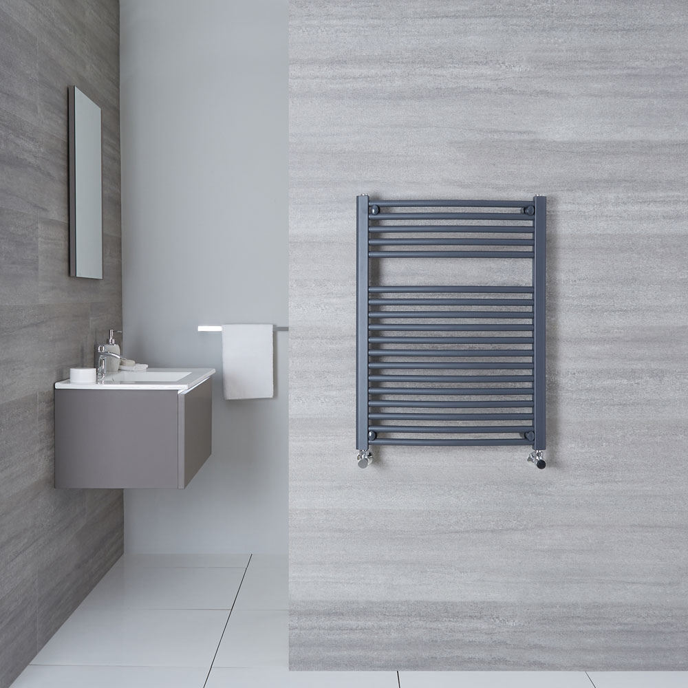 Sèche-Serviettes Incurvé Anthracite Loa 80cm x 60cm x 5,2cm 592 Watts