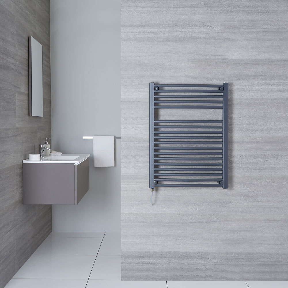 Hudson Reed Sèche-Serviettes Incurvé Anthracite Loa 100cm x 60cm x 5,2cm 740 Watts