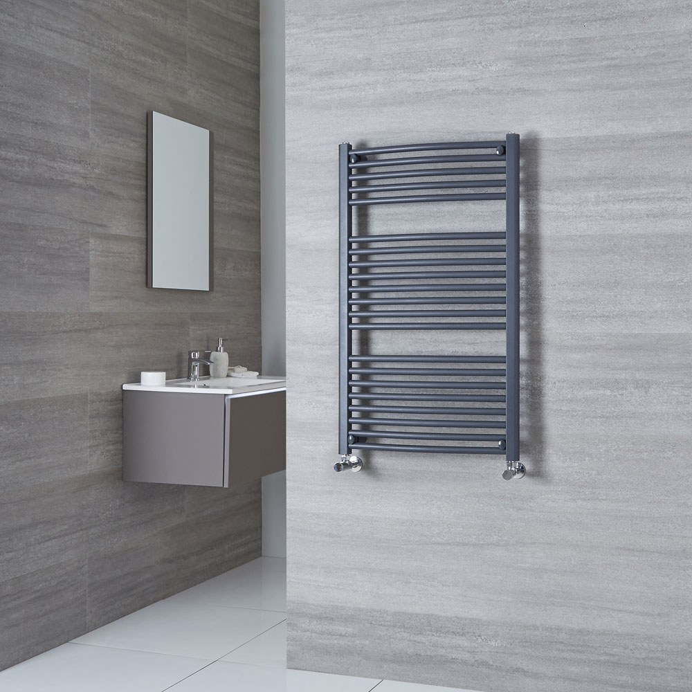 Sèche-Serviettes Incurvé Anthracite Loa 100cm x 60cm x 5,2cm 740 Watts