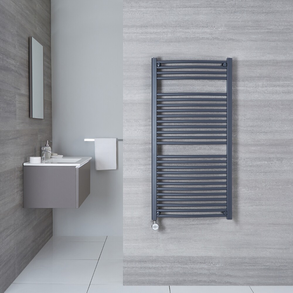 Sèche-Serviettes Électrique Anthracite Loa 120cm x 60cm x 3cm