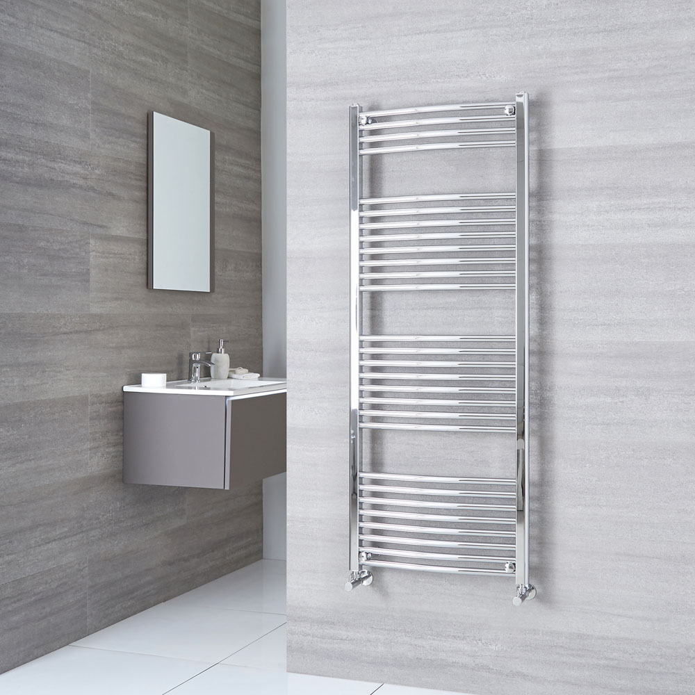 Hudson Reed Sèche-Serviettes Incurvé Chromé Ischia 150cm x 60cm x 5cm 649 Watts