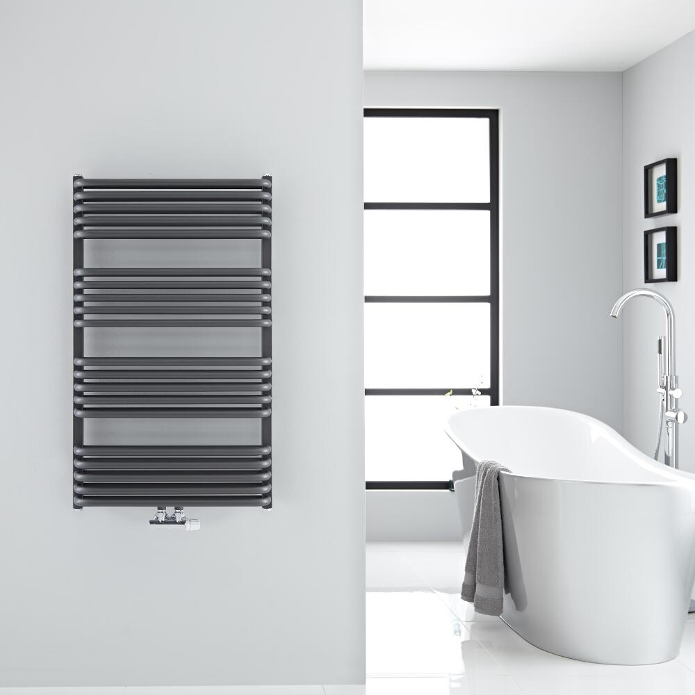 Sèche-serviettes eau chaude Arch anthracite 100x60cm 1114 watts