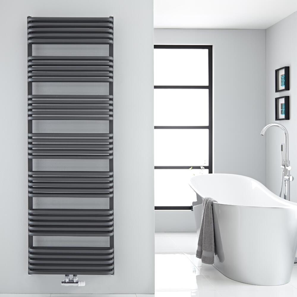 Sèche-serviettes eau chaude Arch anthracite 180x60cm 2083 watts