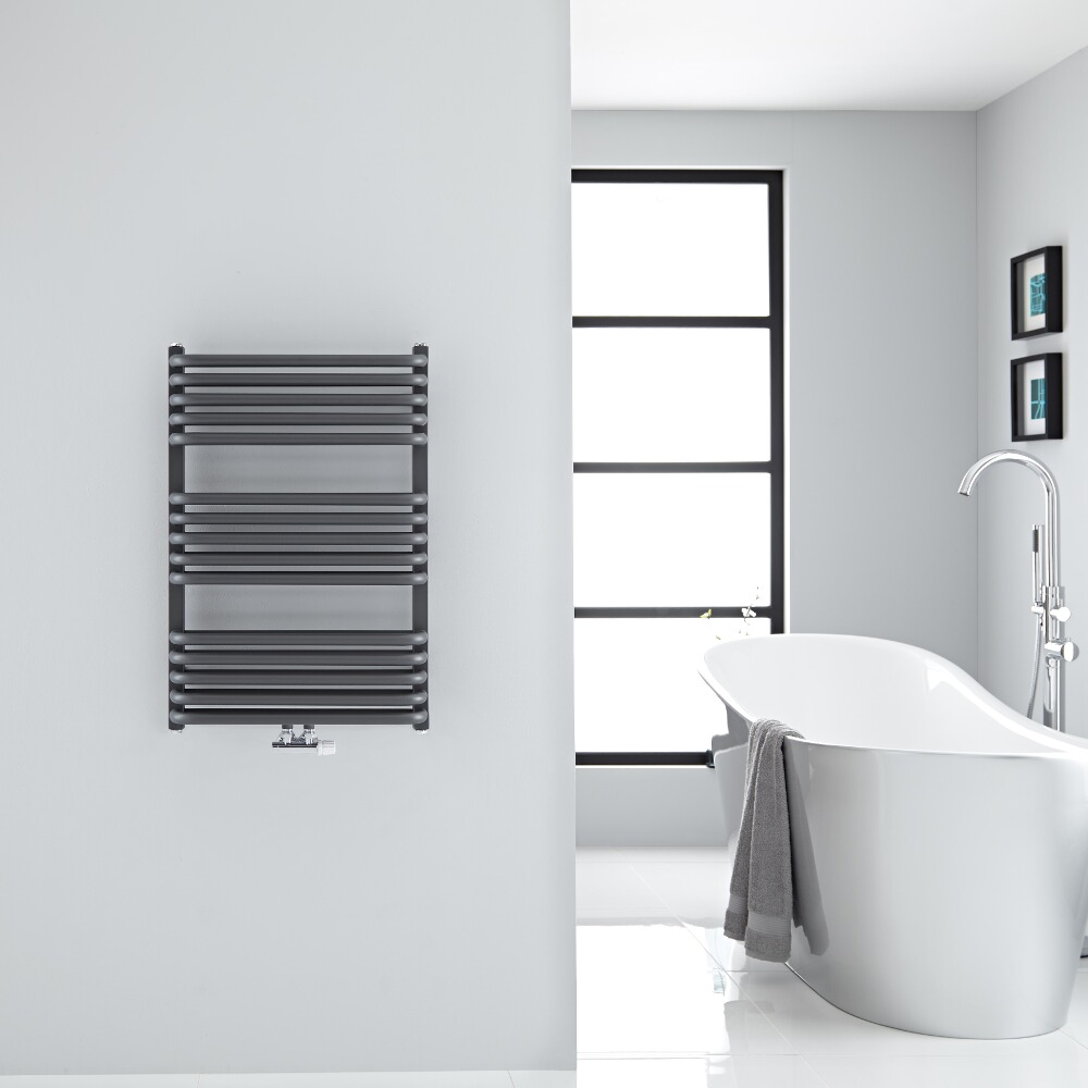 Sèche-serviettes eau chaude Arch anthracite 73,5x50cm 752 watts
