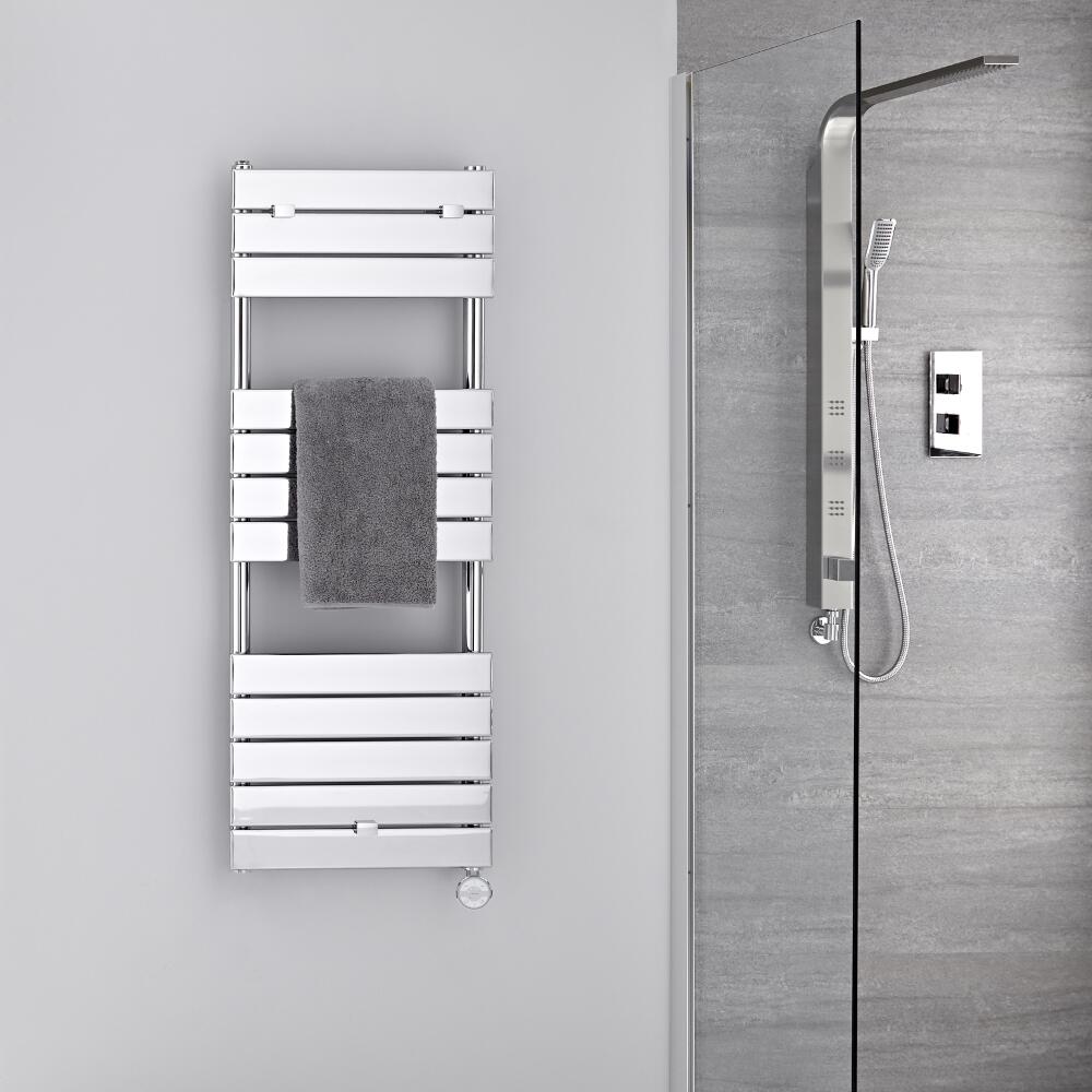 Sèche-serviettes électrique Chromé 121.3 x 45cm Lustro