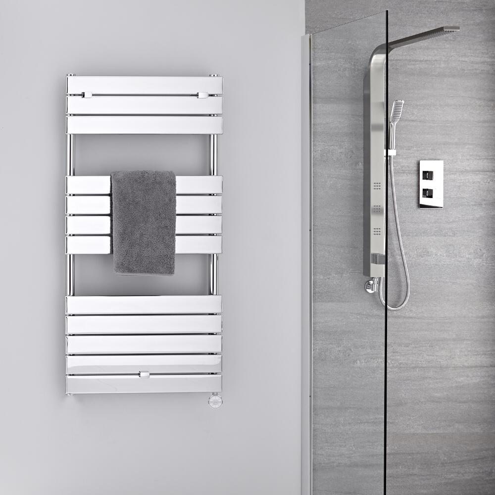 Sèche-serviettes électrique Chromé 121.3 x 60cm Lustro