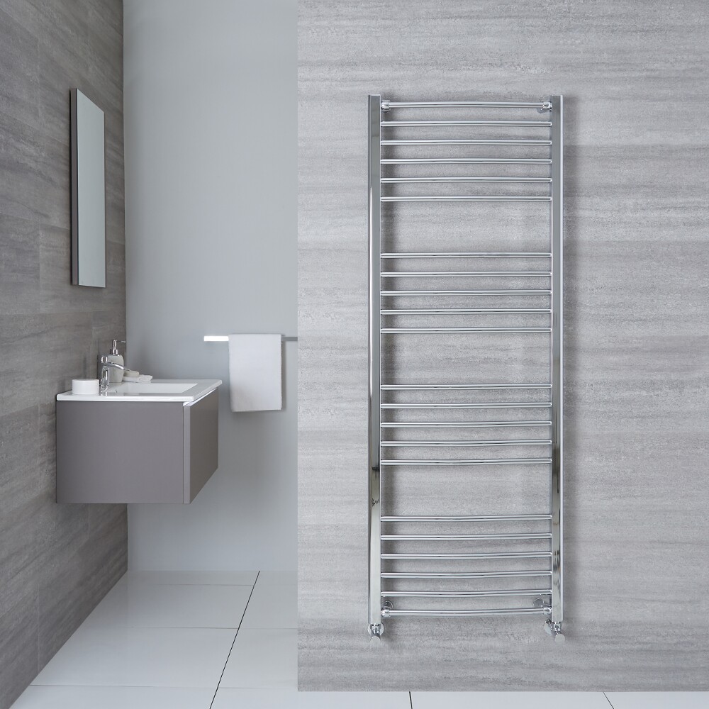 Hudson Reed Sèche-Serviettes Incurvé Chromé Eco 160cm x 50cm x 3cm 500 Watts