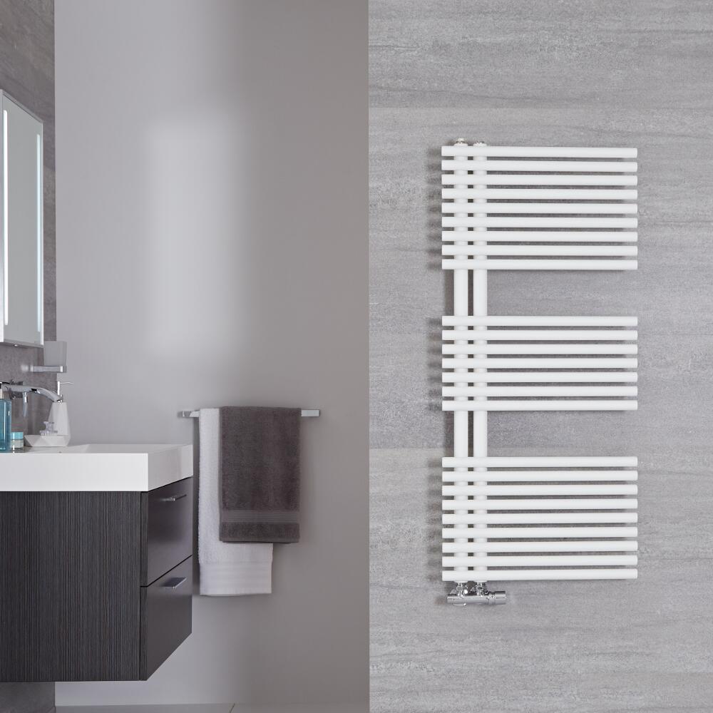 Iseo - Sèche-serviettes Design Blanc Minéral - 112cm x 50cm