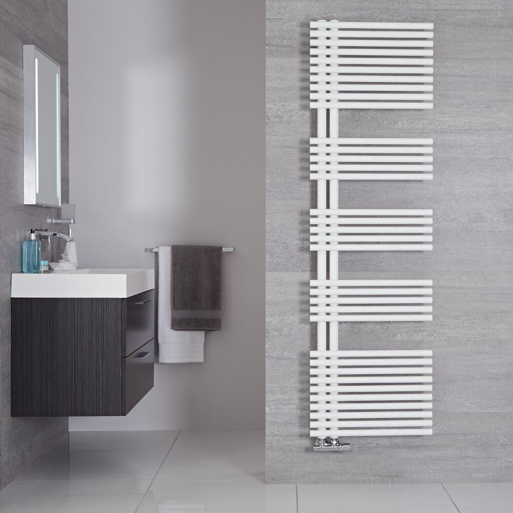 Iseo - Sèche-serviettes Design Blanc Minéral - 170cm x 50cm