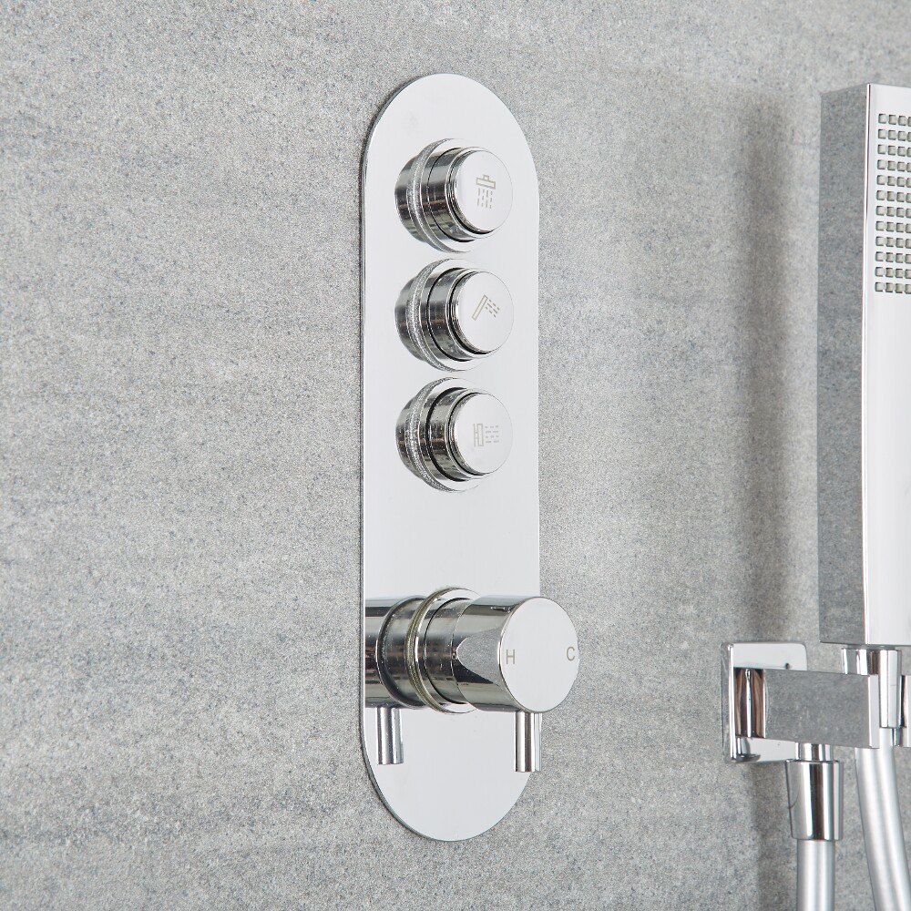 Mitigeur Douche Thermostatique Encastré Design Rond 3 Fonctions Idro