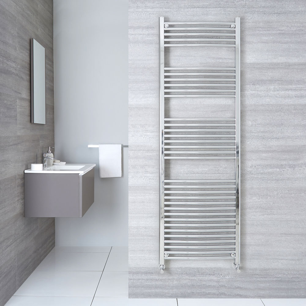 Hudson Reed Sèche-Serviettes Incurvé Chromé Ischia 180cm x 60cm x 5cm 669 Watts