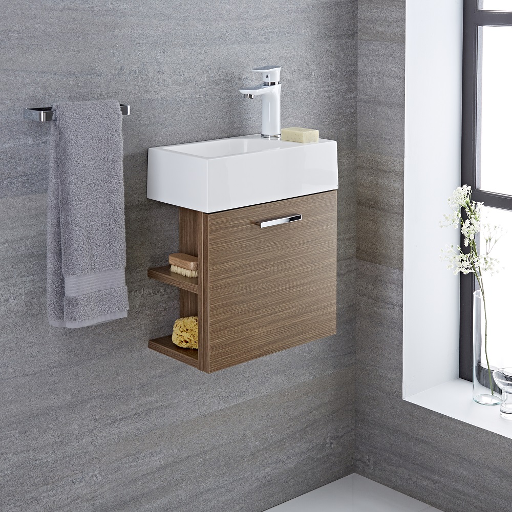 Meuble-lavabo Langley Chêne 40x22x46cm