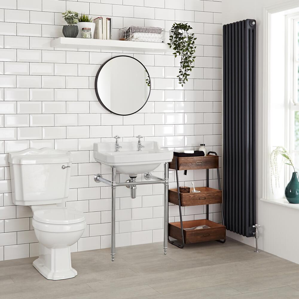 Lavabo rétro sur pied chromé 56cm Old London