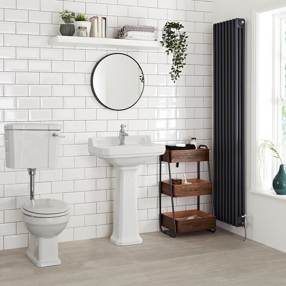 WC Rétro - Blanc - Chasse demie-haute